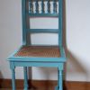 Chaise bleu turquoise cannage 