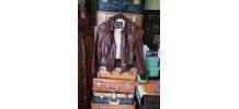 Veste cuir courte marron foncée