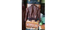 Veste cuir courte marron foncée
