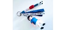 Porte clé Playmobil football français, bijou de sac