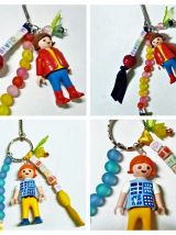 Porte clé Playmobil football français, bijou de sac