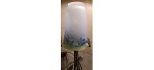 lampe fer forgé , tulipe de type muller ,non signé ,33x12 el