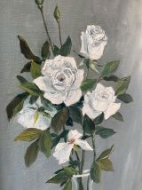 Huile sur toile « Les Roses Blanches » de Guy Pennamen