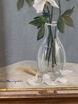 Huile sur toile « Les Roses Blanches » de Guy Pennamen