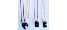 Collier Lego cœur noir, fleur, se partage en 2