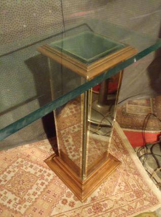 Console vintage verre et miroir année 70.