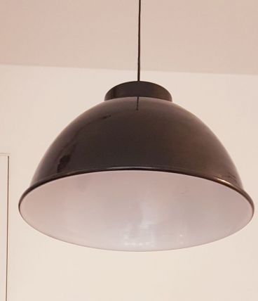 Grande lampe suspension industrielle / atelier noire - 50cm 