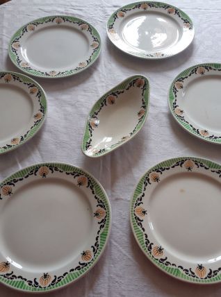 Assiettes plates Sarreguemines 