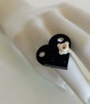 Bague Lego cœur noir ou rouge , anneau réglable