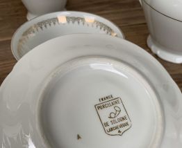 Beau service à thé en porcelaine de Sologne Larchevêque