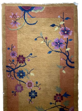 Tapis ancien Chinois Art Deco fait main, 1B874
