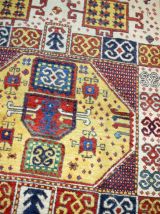 Tapis ancien Caucasien Kazak Karachov fait main, 1B36