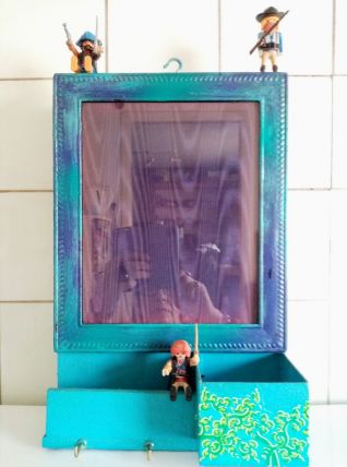 Cadre Playmobil, pêle-mêle, range courier, porte clé