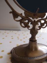 Miroir psyché sur pied en laiton