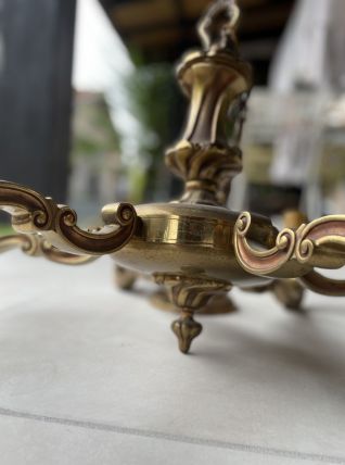 Grand lustre Lustre chandelier ancien en laiton 6 branches