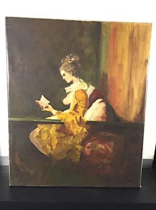 Tableau « Liseuse » huile 