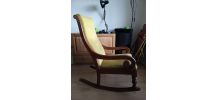 Rocking chair, bois et velours