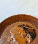 Assiette en bois vintage années 50s