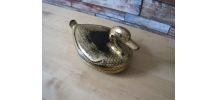 boite en bois forme canard peint 