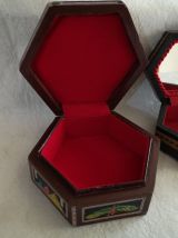 LOT 2 boites bijoux bois et nacre