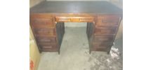 Bureau chêne vintage années 60 deux colonnes de tiroirs