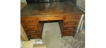 Bureau chêne vintage années 60 deux colonnes de tiroirs