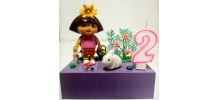 Bougeoir d'anniversaire Dora, Exploratrice, bougie chiffre
