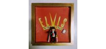 Cadre Elvis Playmobil, collector Playmobil, cadre bois doré