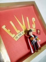 Cadre Elvis Playmobil, collector Playmobil, cadre bois doré