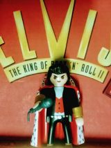 Cadre Elvis Playmobil, collector Playmobil, cadre bois doré