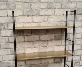 etagere acier   string   vintage 1960  bronze et noir , 47x6