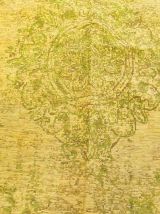 tapis design style délavé  vert et jaune 149x230tres bon eta