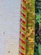 tapis design style délavé  vert et jaune 149x230tres bon eta