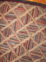 Tapis ancien Américain Hooked fait main, 1B439