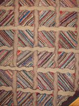 Tapis ancien Américain Hooked fait main, 1B439