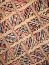 Tapis ancien Américain Hooked fait main, 1B439