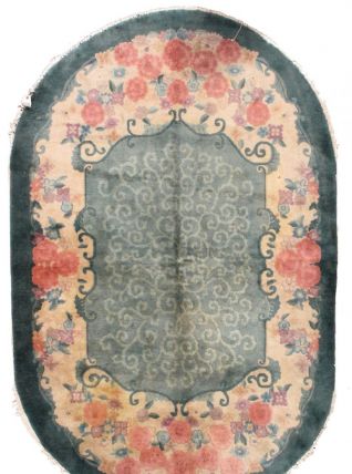 Tapis ancien Chinois Art Deco fait main, 1B452