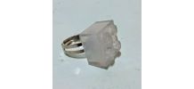 Bague Lego à brique translucide, argentée, réglable