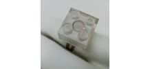 Bague Lego à brique translucide, argentée, réglable