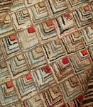 Tapis ancien Américain Hooked fait main, 1B497