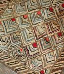 Tapis ancien Américain Hooked fait main, 1B497