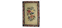 Tapis ancien Américain Hooked fait main, 1B499