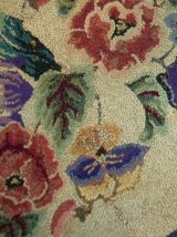 Tapis ancien Américain Hooked fait main, 1B499