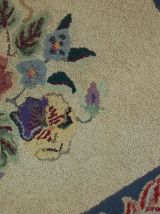 Tapis ancien Américain Hooked fait main, 1B499