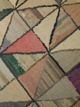 Tapis ancien Américain Hooked fait main, 1B504