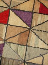 Tapis ancien Américain Hooked fait main, 1B505