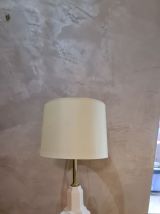 lampe en porcelaine craquelé et pied doré style deluxe 1970 