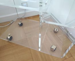Meuble TV plexiglas acrylique style David Lange - TBE