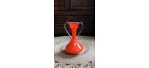 Joli vase en opaline orange (Italie) - Années 60 