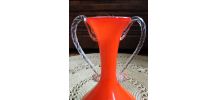 Joli vase en opaline orange (Italie) - Années 60 
